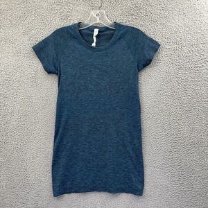 Lululemon Swiftly Tech Short Sleeve Crew Heathered Blue Black Athletic Women's 6